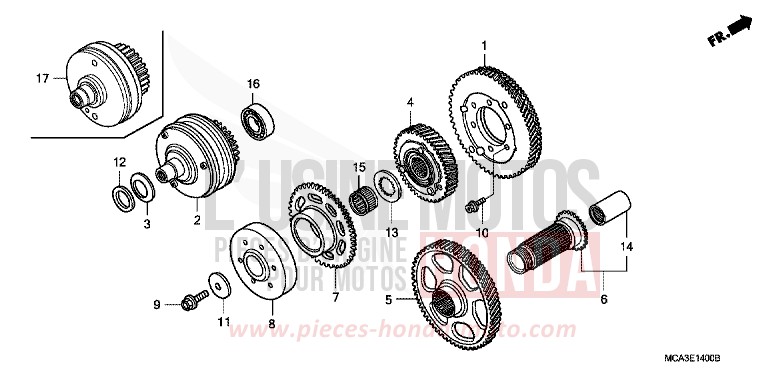 PRIMAIRE A ENGRENAGE de Gold Wing BILLET SILVER METALLIC (NHA27B) de 2005